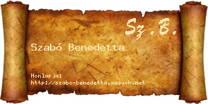 Szabó Benedetta névjegykártya